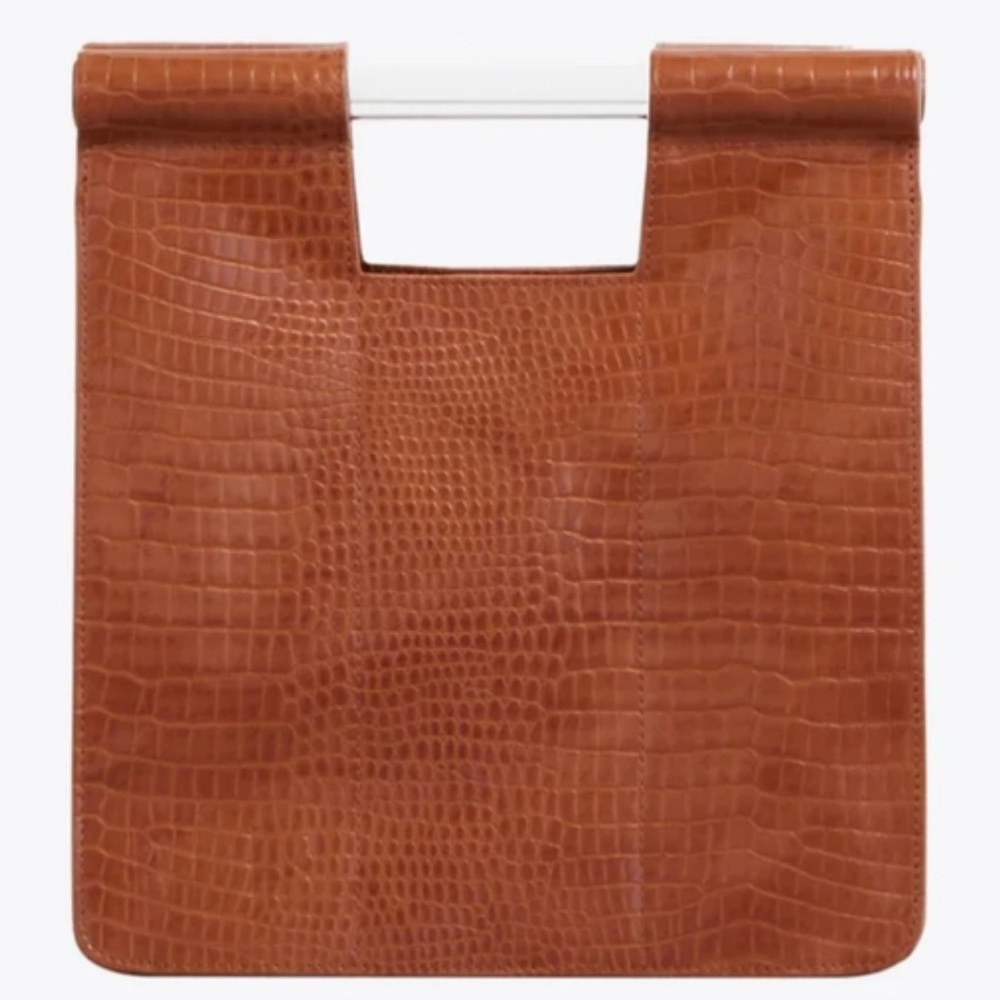 BEIS | NWT - Faux Crocodile Crossbody Bag Clutch in Cognac - Convertible Purse